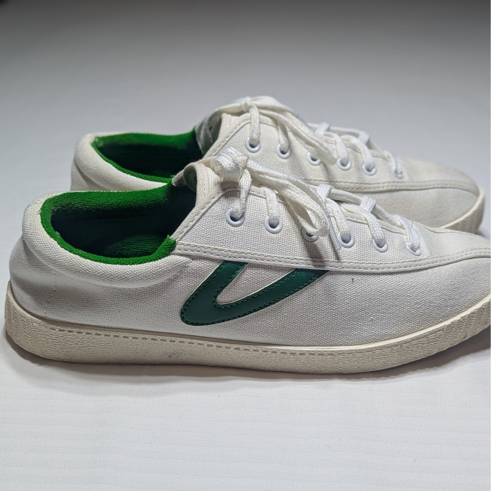 Tretorn Women‎ Nylite Plus Canvas Sneakers Size 9 White Green Heritage Quality